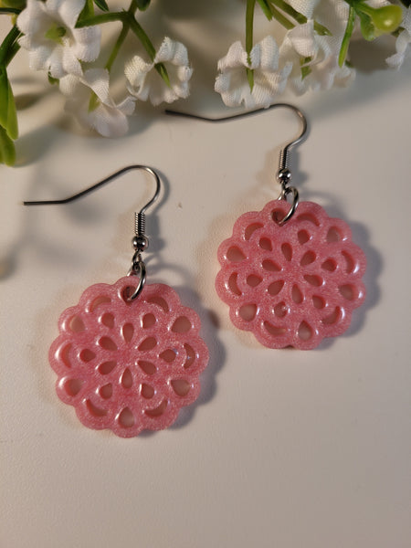 Handpoured Resin Filigree Earrings