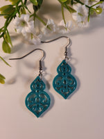 Handpoured Resin Filigree Drop Earrings