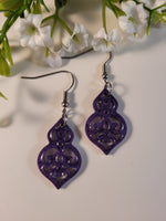 Handpoured Resin Filigree Drop Earrings