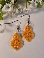 Handpoured Resin Filigree Drop Earrings