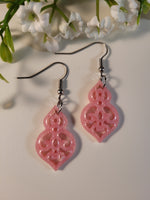 Handpoured Resin Filigree Drop Earrings