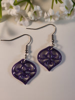 Handpoured Resin Filigree Drop Earrings