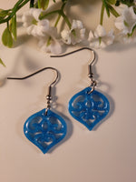 Handpoured Resin Filigree Drop Earrings