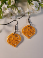 Handpoured Resin Filigree Drop Earrings