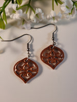 Handpoured Resin Filigree Drop Earrings