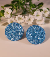 Handpoured Resin Round Geometric 20mm Stud Earrings