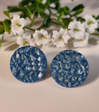 Handpoured Resin Round Geometric 20mm Stud Earrings