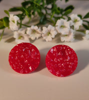 Handpoured Resin Round Geometric 20mm Stud Earrings