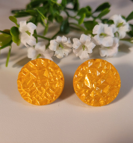 Handpoured Resin Round Geometric 20mm Stud Earrings