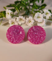 Handpoured Resin Round Geometric 20mm Stud Earrings