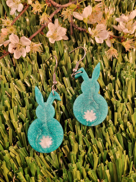 Handpoured Resin Bunny Earrings