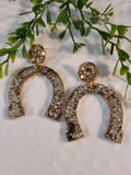 Handpoured Resin Horse Shoe Statement Earrings