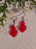 Handpoured Resin Filigree Drop Earrings