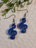 Handpoured Resin Treble Clef Earrings