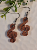 Handpoured Resin Treble Clef Earrings