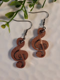 Handpoured Resin Treble Clef Earrings