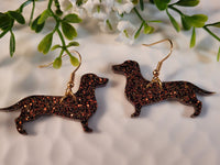 Handpoured Resin Dachshund Earrings