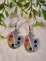 Handpoured Resin Painter's Palette Earrings