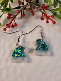 Handpoured Resin Christmas Santa Hat Earrings