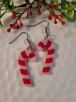 Handpoured Resin Candy Cane Earrings