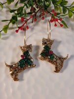 Handpoured Resin Scottish Terrier Christmas Earrings