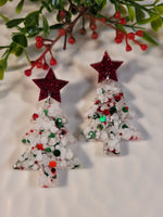 Handpoured Resin Christmas Tree Statement Earrings