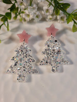 Handpoured Resin Christmas Tree Statement Earrings