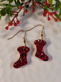 Handpoured Resin Christmas Stocking Earrings