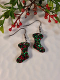 Handpoured Resin Christmas Stocking Earrings