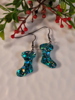 Handpoured Resin Christmas Stocking Earrings