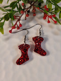 Handpoured Resin Christmas Stocking Earrings