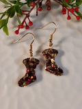 Handpoured Resin Christmas Stocking Earrings