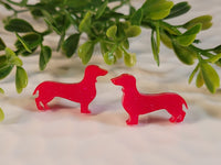 Handpoured Resin Mini Dachshund Stud Earrings