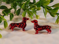 Handpoured Resin Mini Dachshund Stud Earrings