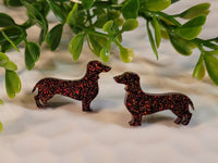 Handpoured Resin Mini Dachshund Stud Earrings