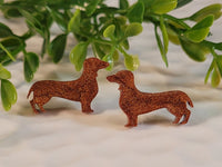 Handpoured Resin Mini Dachshund Stud Earrings