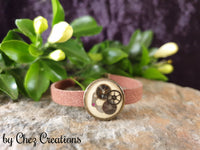 Handpoured Resin Steampunk Suede Leather Bracelets