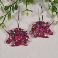 Handpoured Resin Unicorn Statement Earrings